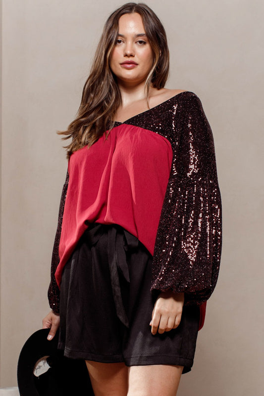 Solid Woven Babydoll Blouse