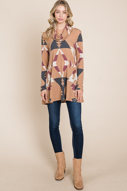 Aztec Cowl Neck Pull Over