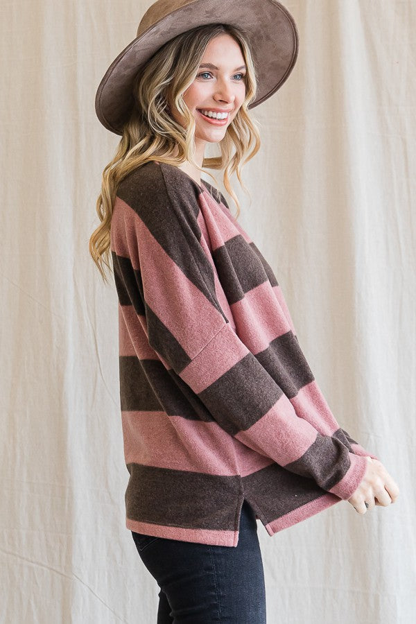 Stripe Drop Shoulder Top