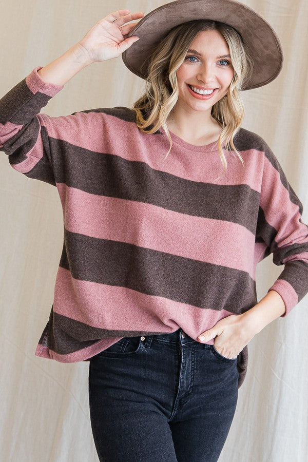Stripe Drop Shoulder Top