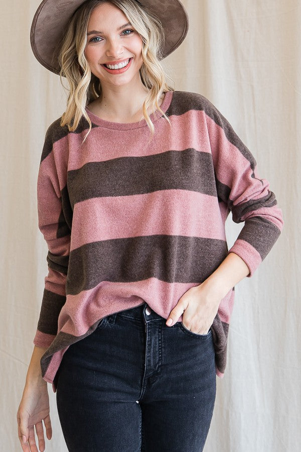 Stripe Drop Shoulder Top