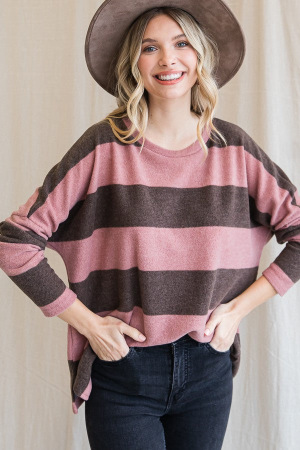 Stripe Drop Shoulder Top