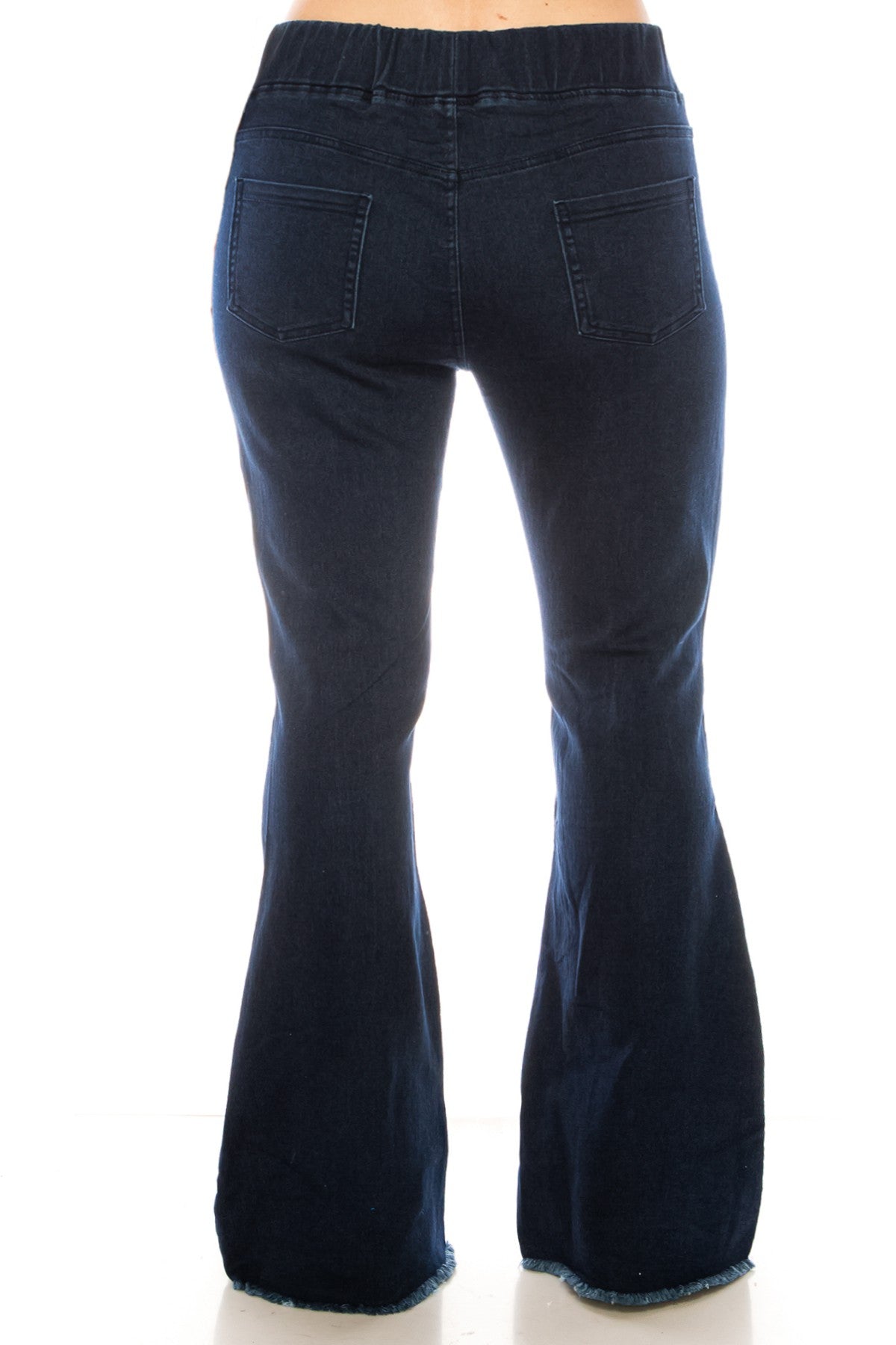 Curvy Pull On Flare Jeans