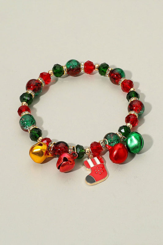 Christmas Bell Beaded Stretch Bracelets