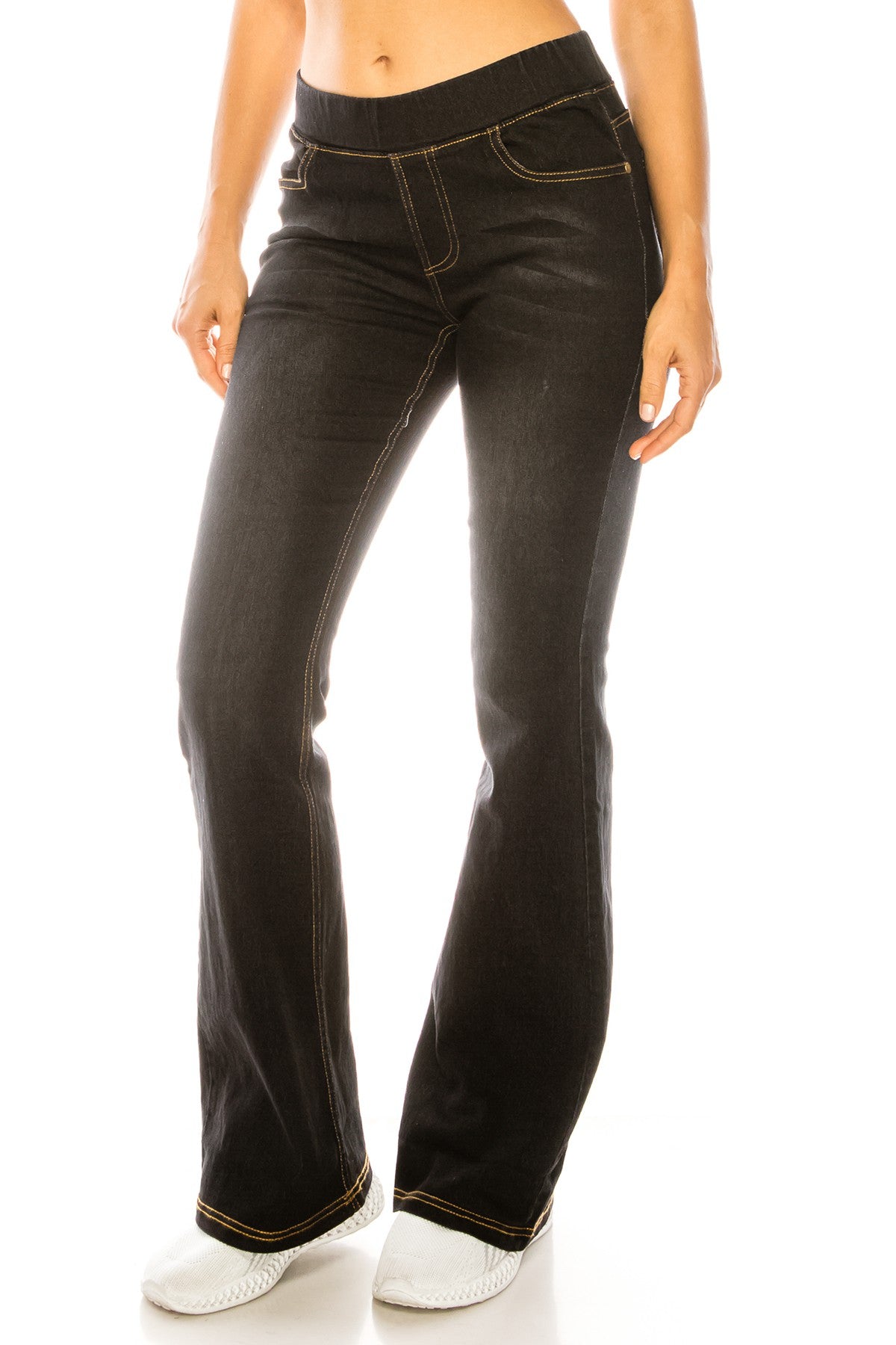 All size inclusive - Pull On Denim Flare Jeans