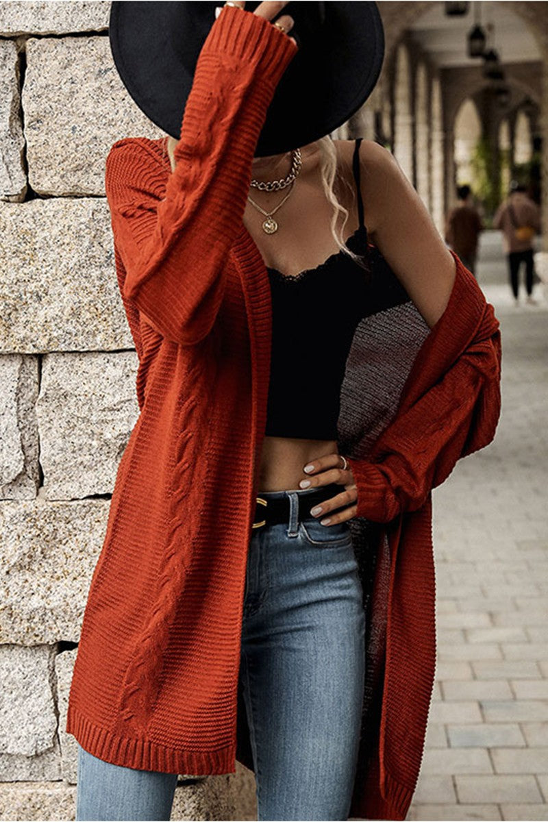 Bohemian Rust Cardigan with hood