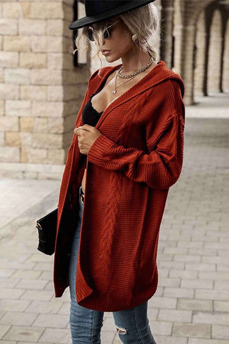 Bohemian Rust Cardigan with hood