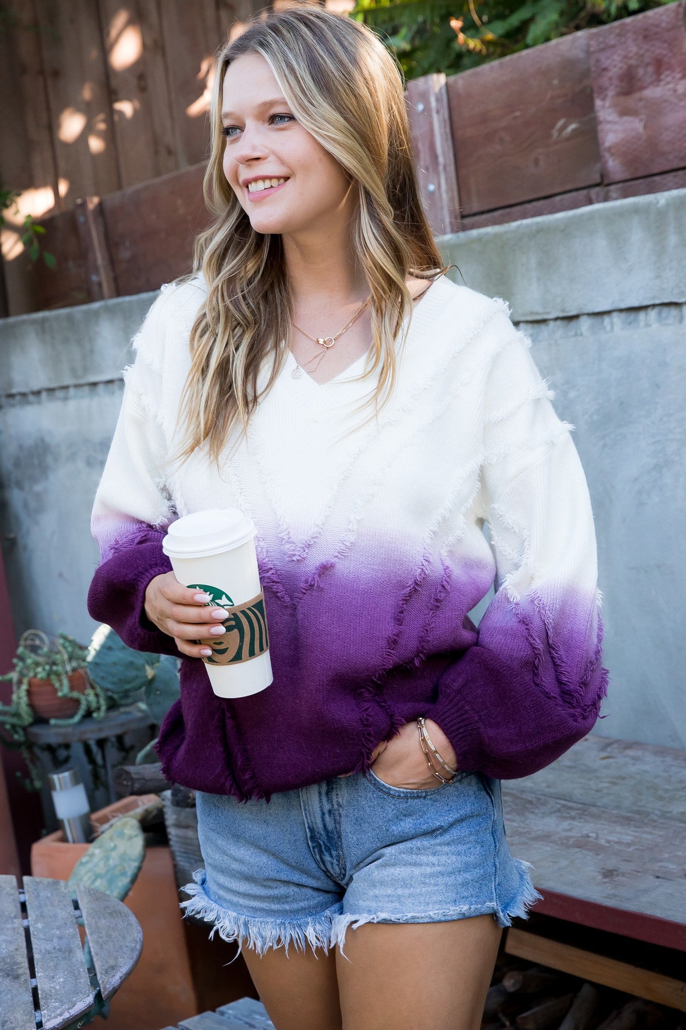 Dip-dye Sweater/ombre