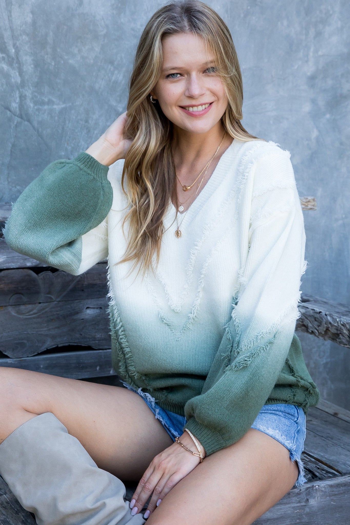 Dip-dye Sweater/ombre