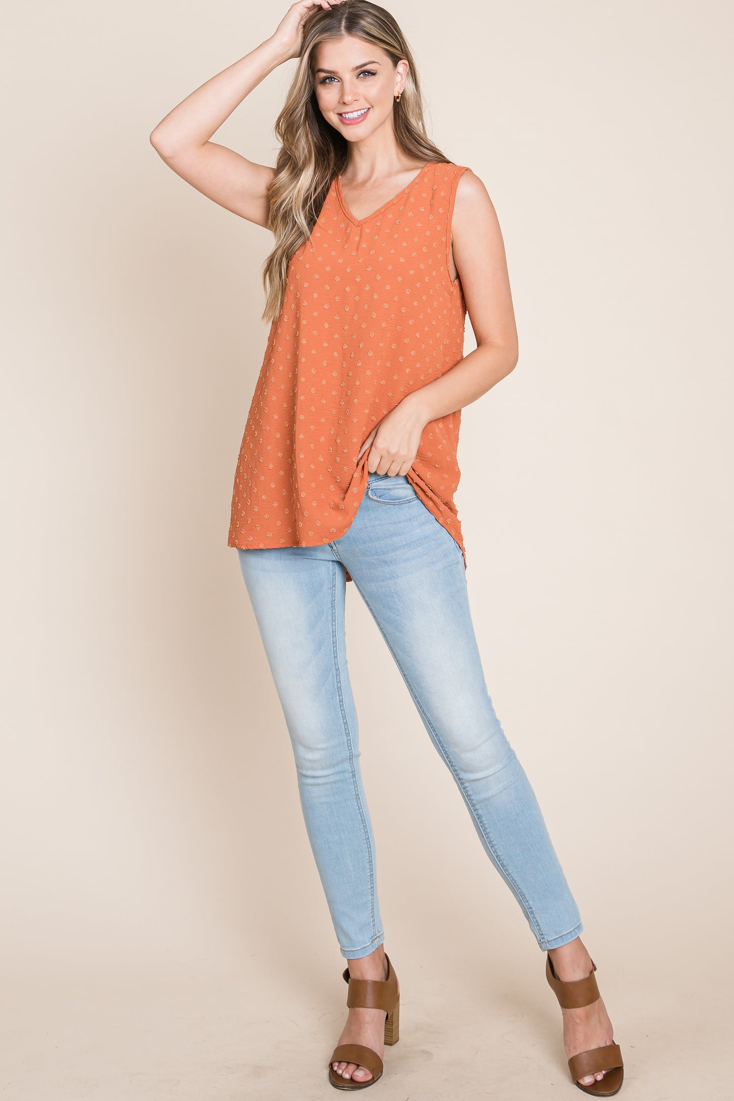 Relaxed Dot Texture Tank Top