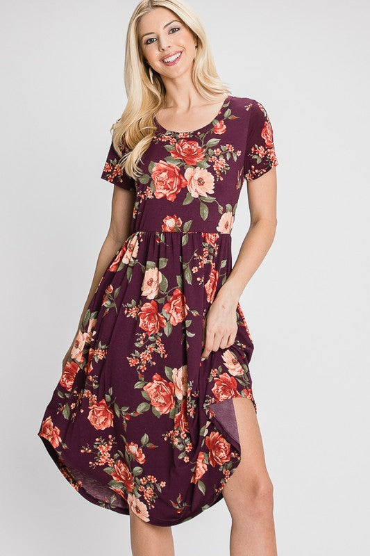 Bulgari Floral Print Ruffled Dress With Pockets