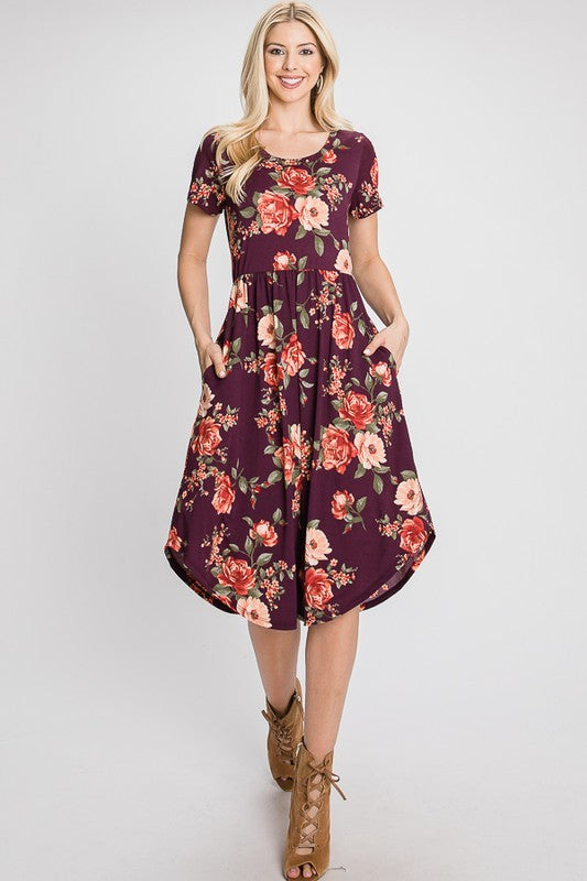 Bulgari Floral Print Ruffled Dress With Pockets