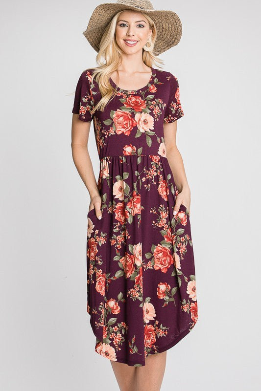 Bulgari Floral Print Ruffled Dress With Pockets
