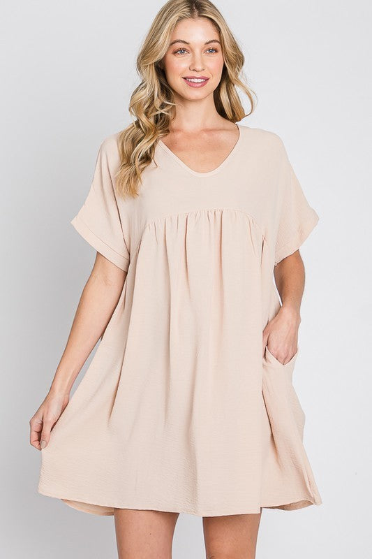 A French Sleeve Baby Doll Dress