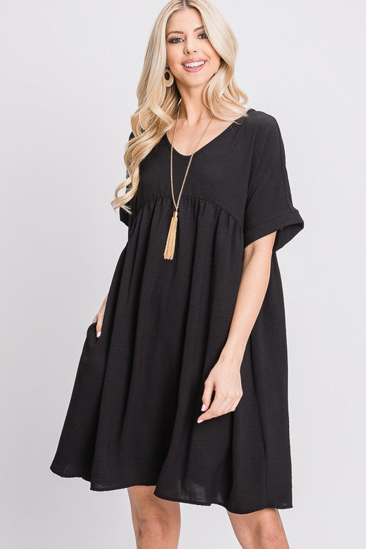 A French Sleeve Baby Doll Dress