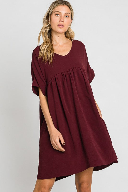 A French Sleeve Baby Doll Dress