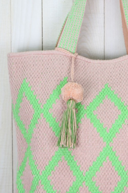 Authentic hand woven bohemian weekender bag