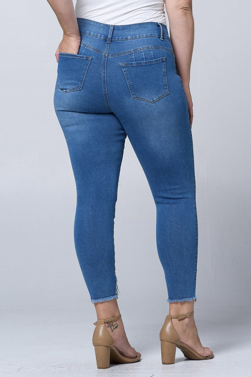 Curvy Ribbed Columbia Denim Jeans