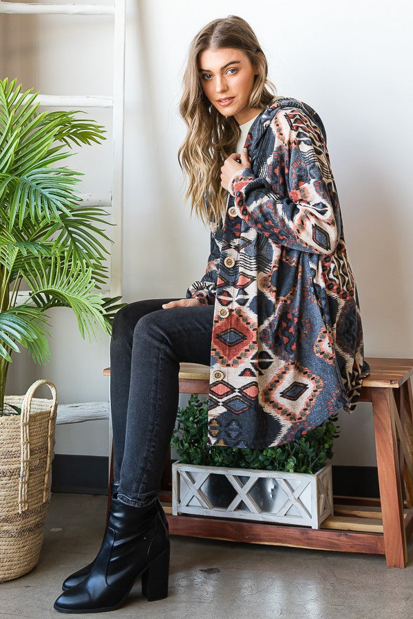 Hood Multi Color Shacket