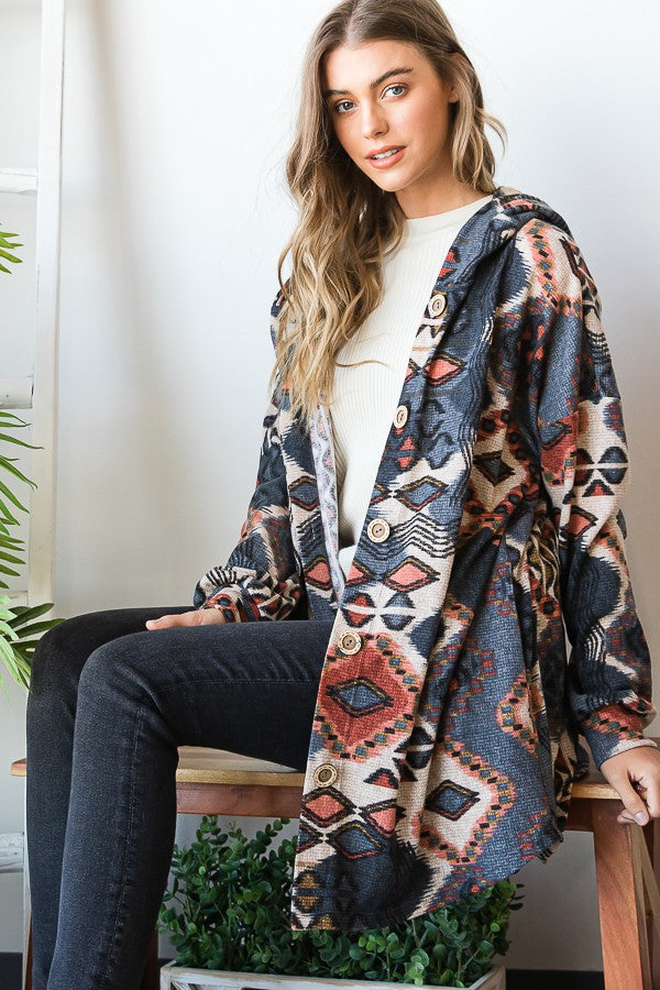 Hood Multi Color Shacket