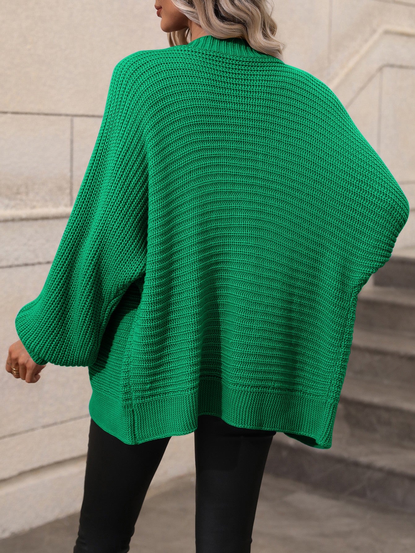 Solid Color Knit Cardigan Loose Sweater