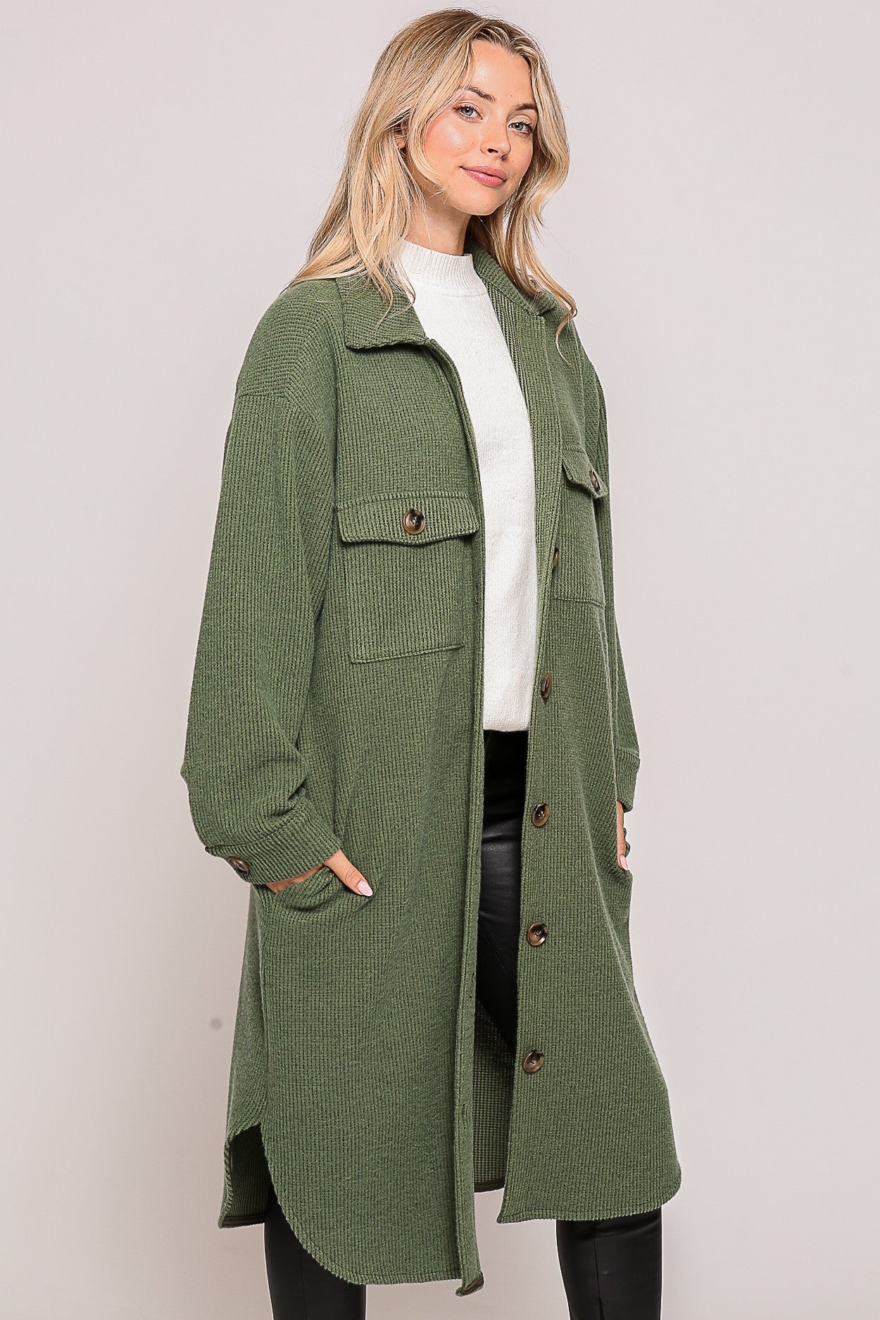 Soft And Cozy Oversized Waffle Jacket