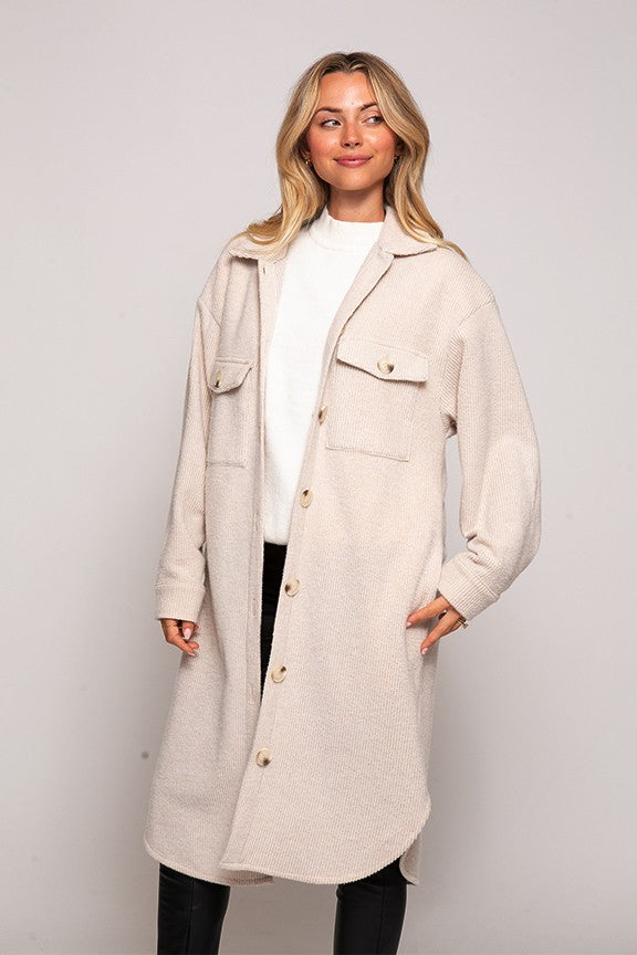 Soft And Cozy Oversized Waffle Jacket
