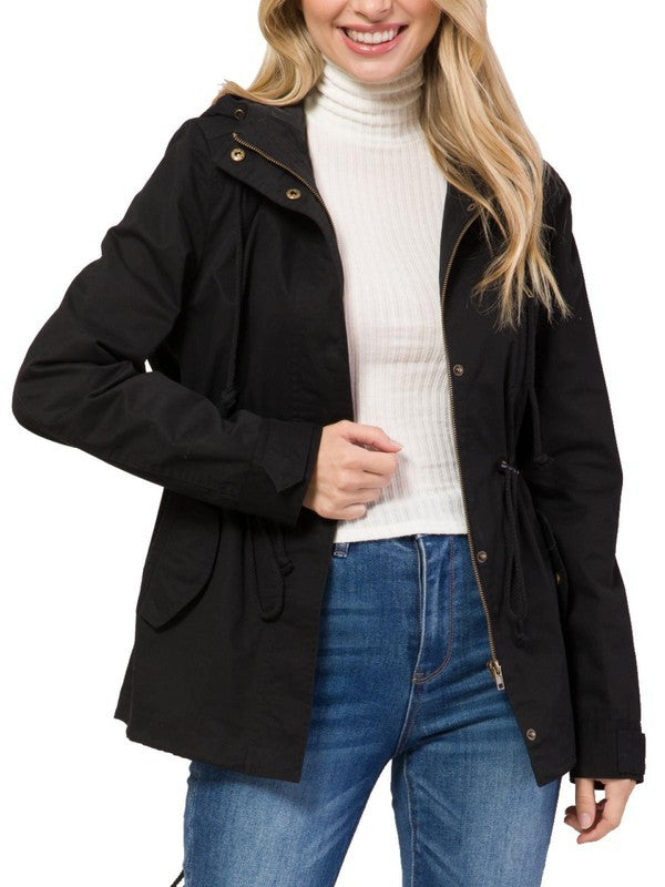 Black jacket with hood