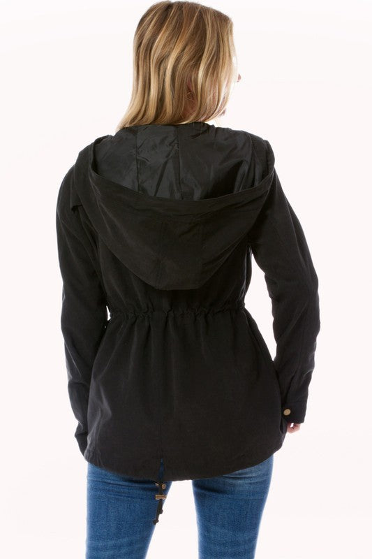 Black jacket with hood