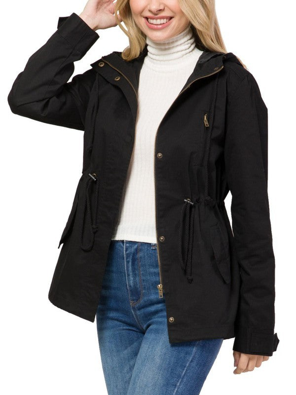 Black jacket with hood