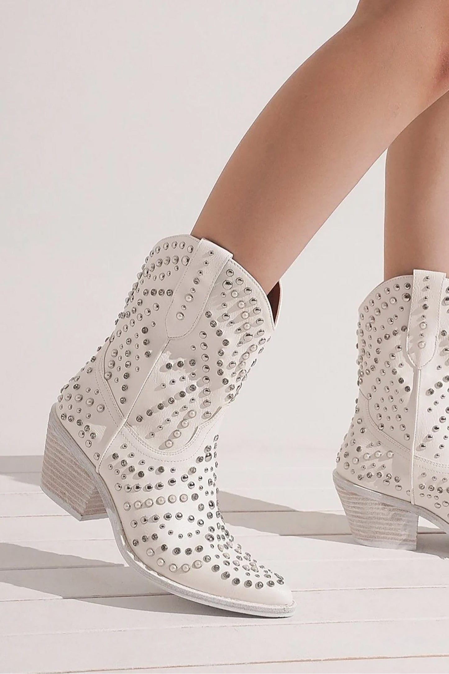 Studded Rhinestone, Western, Boots