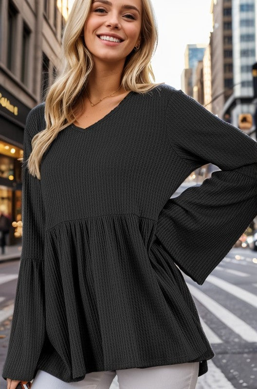 Solid Top With Ruffled