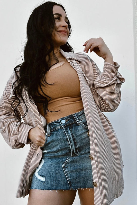 Women Solid Corded Drop Shoulder Jackets