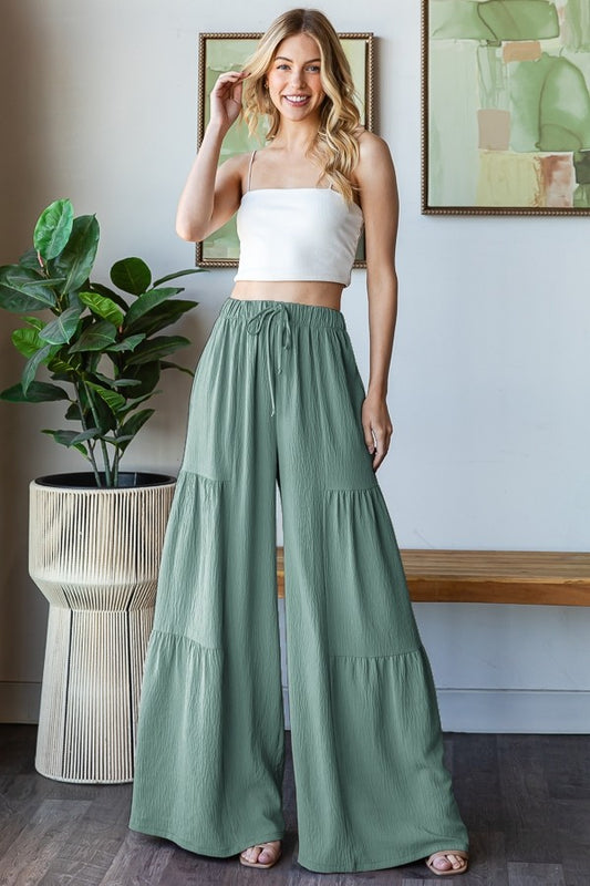 Over Wide Leg Solid Pants