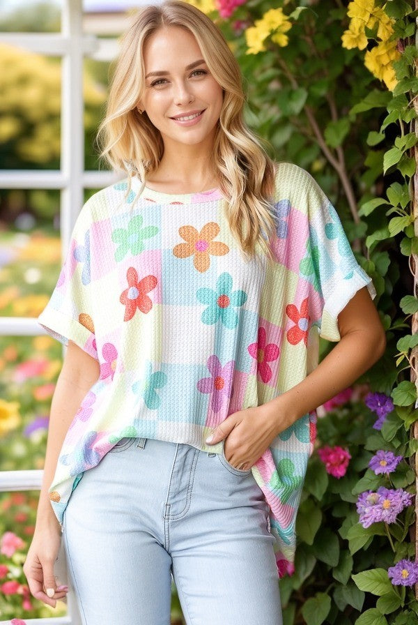Short Sleeve Floral Print Top