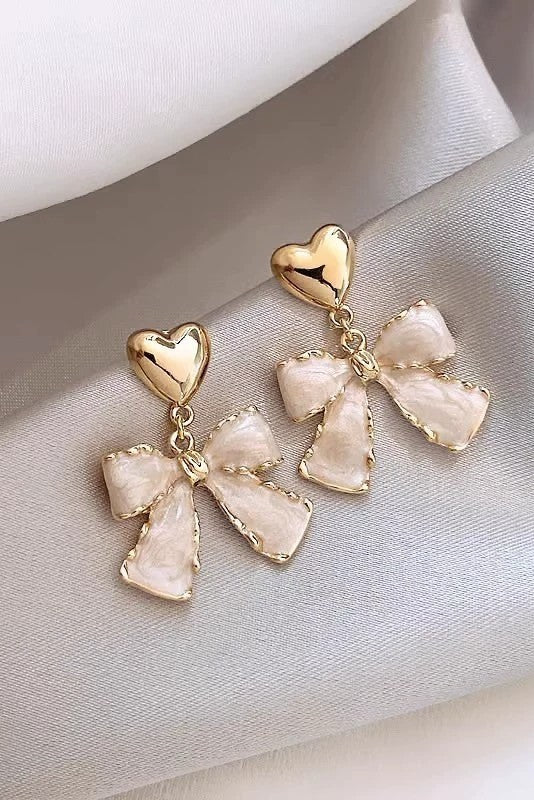 18k gold bow earrings