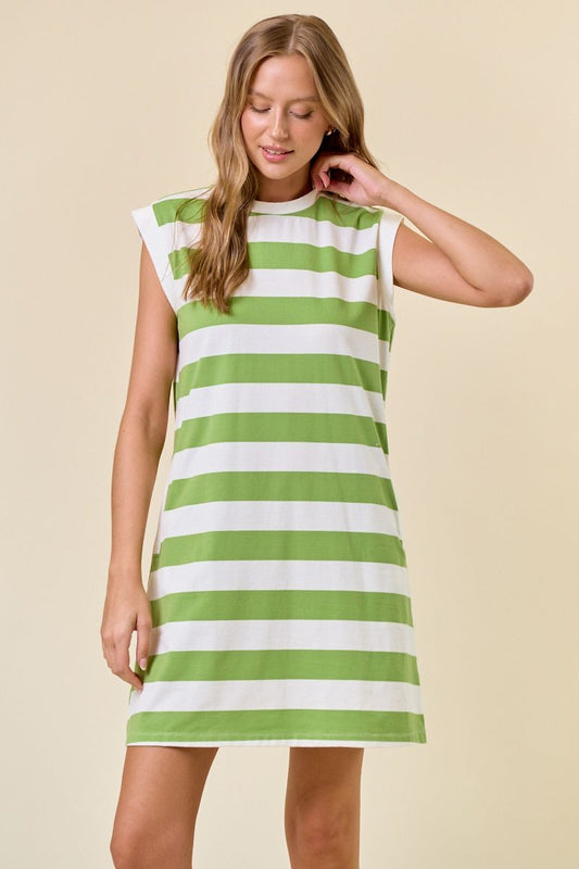 Rugby Striped French Terry Mini Dress