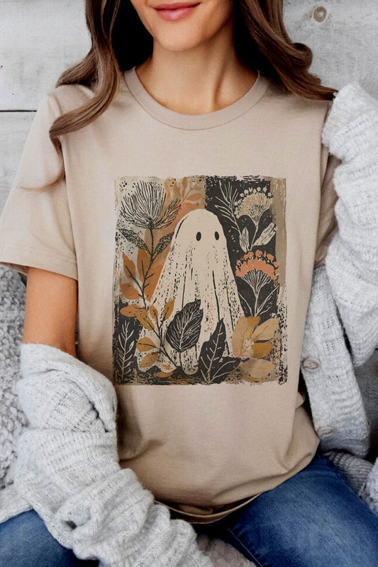 Halloween Ghost, Round Neck Tee