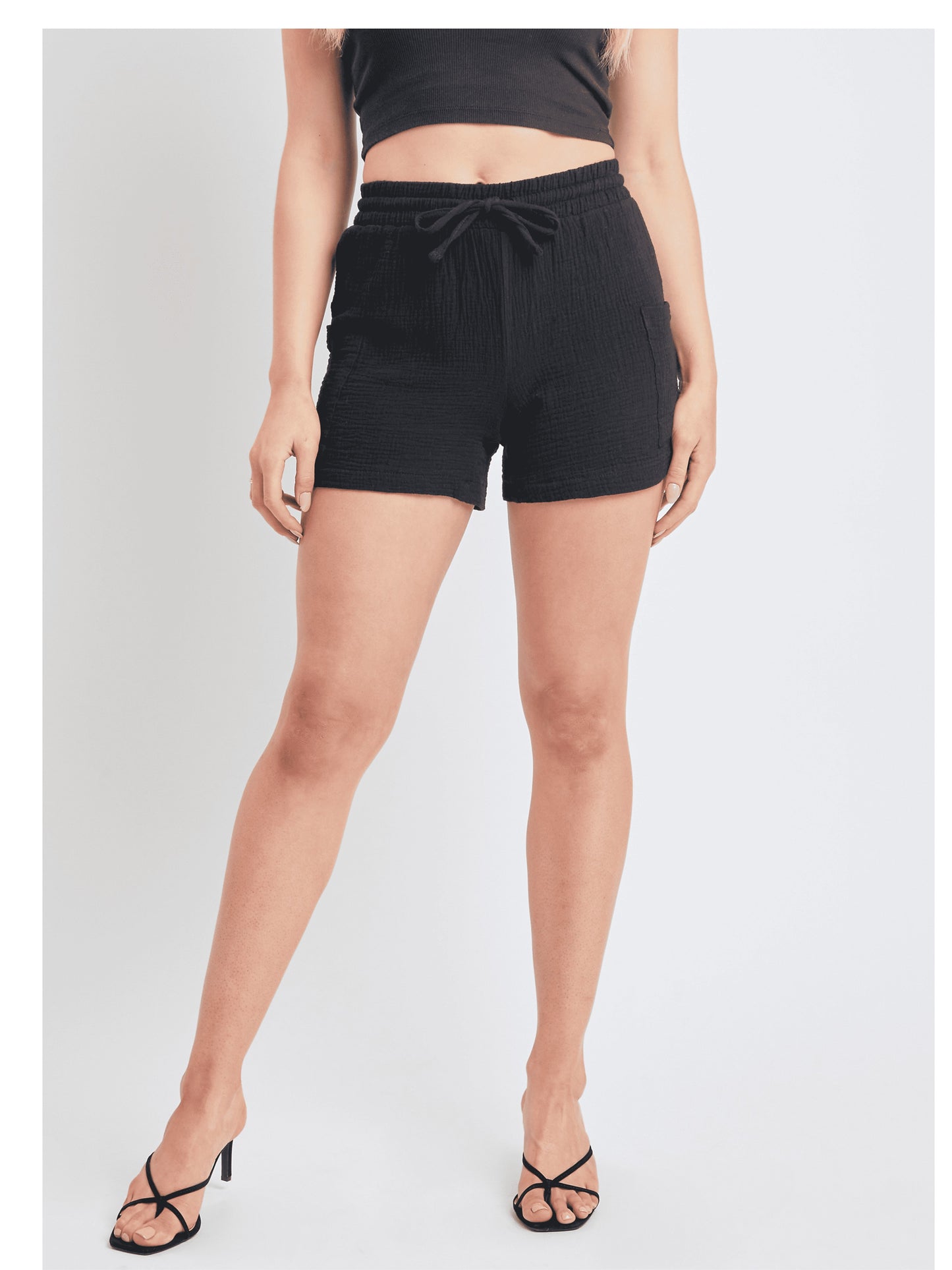 High Rise Cotton Gauze Shorts