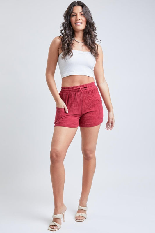 High Rise Cotton Gauze Shorts