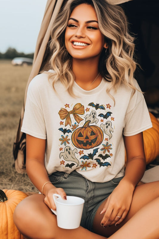 Pumpkin Ghost, Round Neck