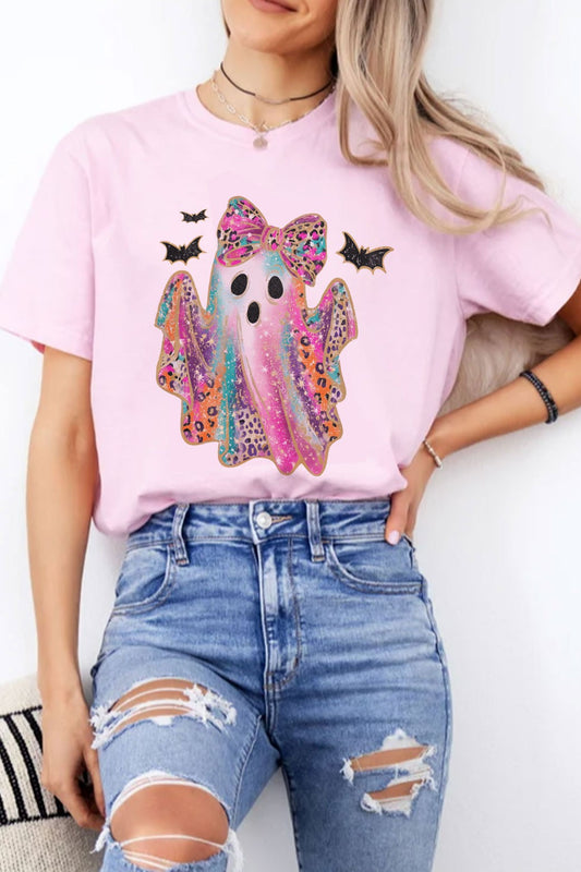 Coquette Pink Ghost, Round Neck