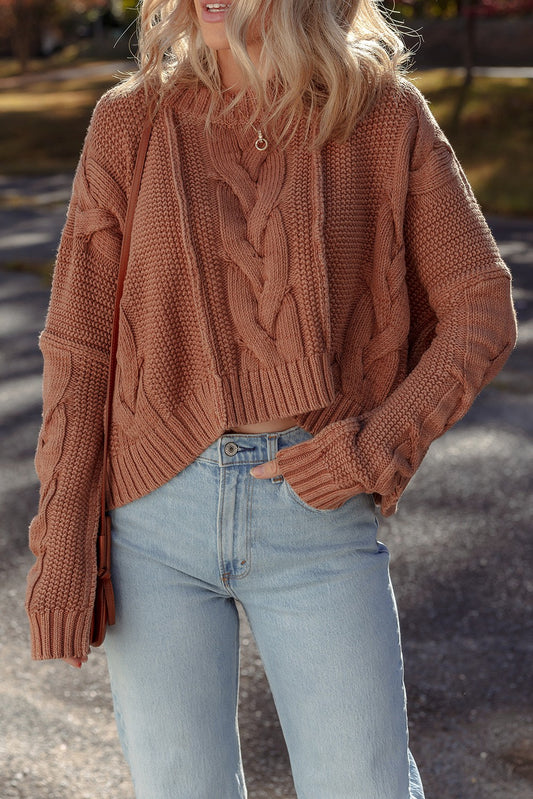Burl Chunky Fit Slouchy Textured Knit Sweater