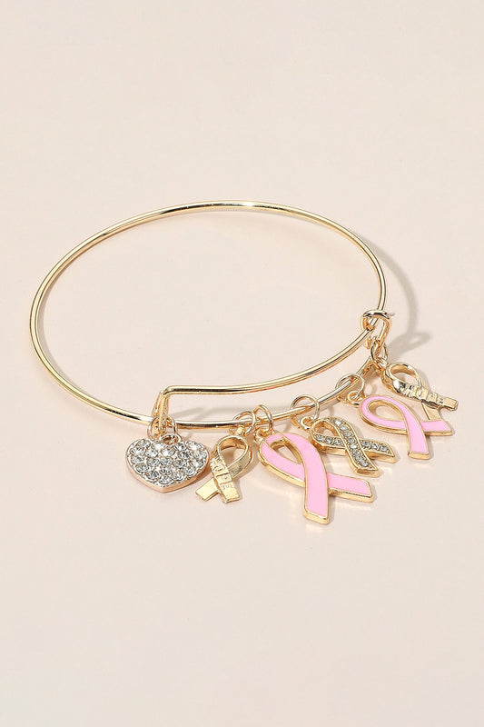Awareness Pink Ribbon Heart Bracelets