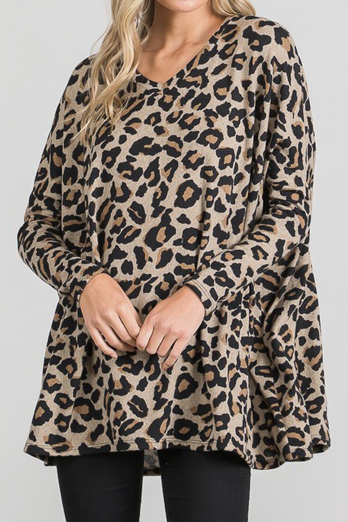 Hacci Brushed Animal Print Top