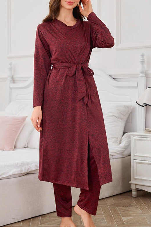3 Piece Lounge Set Long Sleeve Cardigan Top Pants