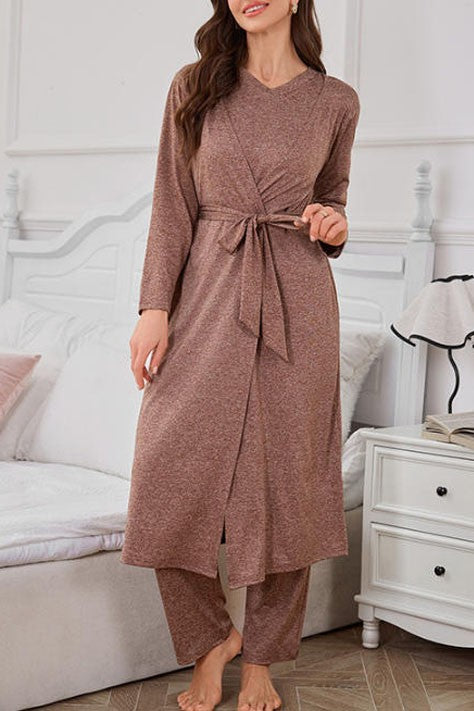3 Piece Lounge Set Long Sleeve Cardigan Top Pants