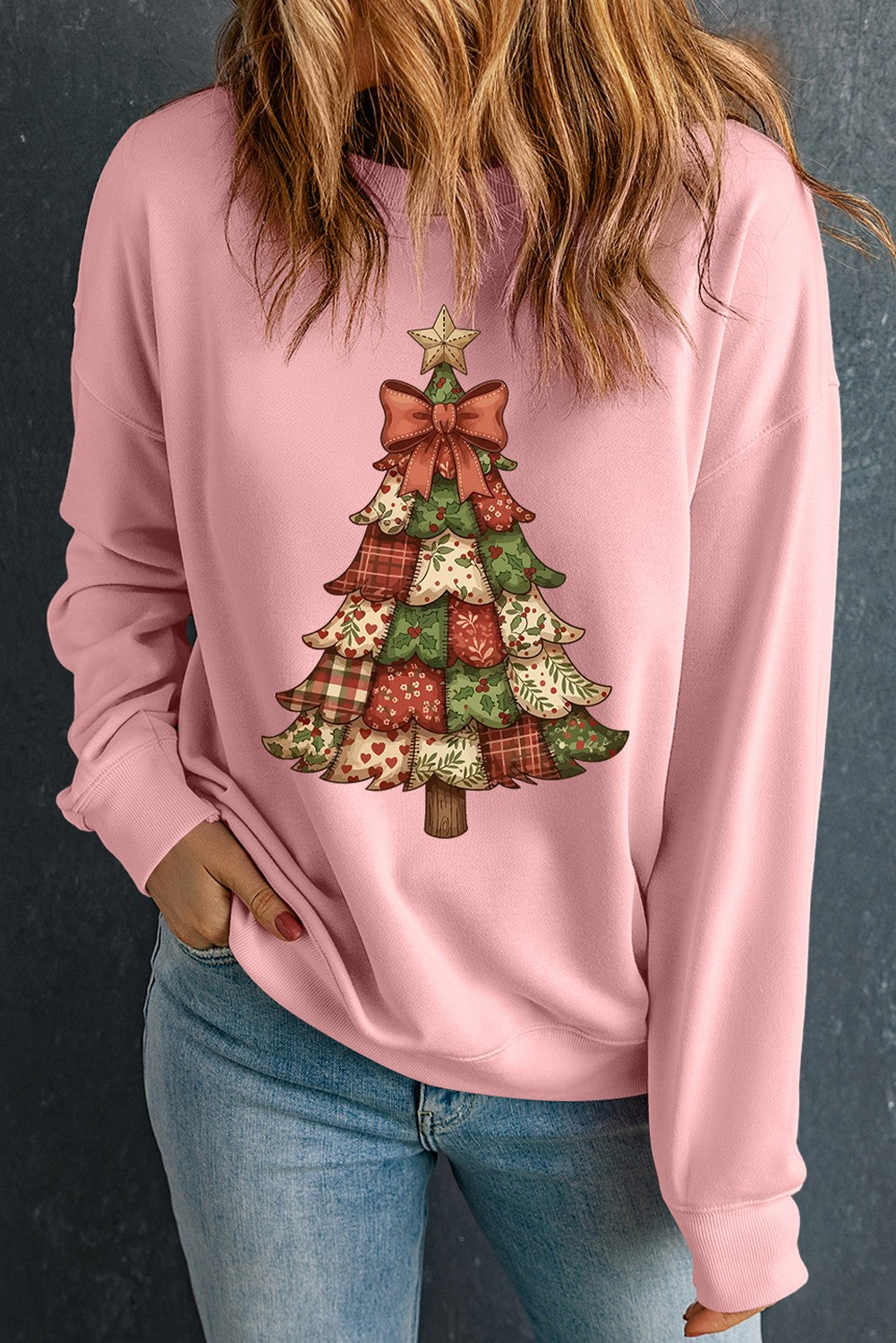 Christmas Tree Long Sleeve Pullover Sweatshirt