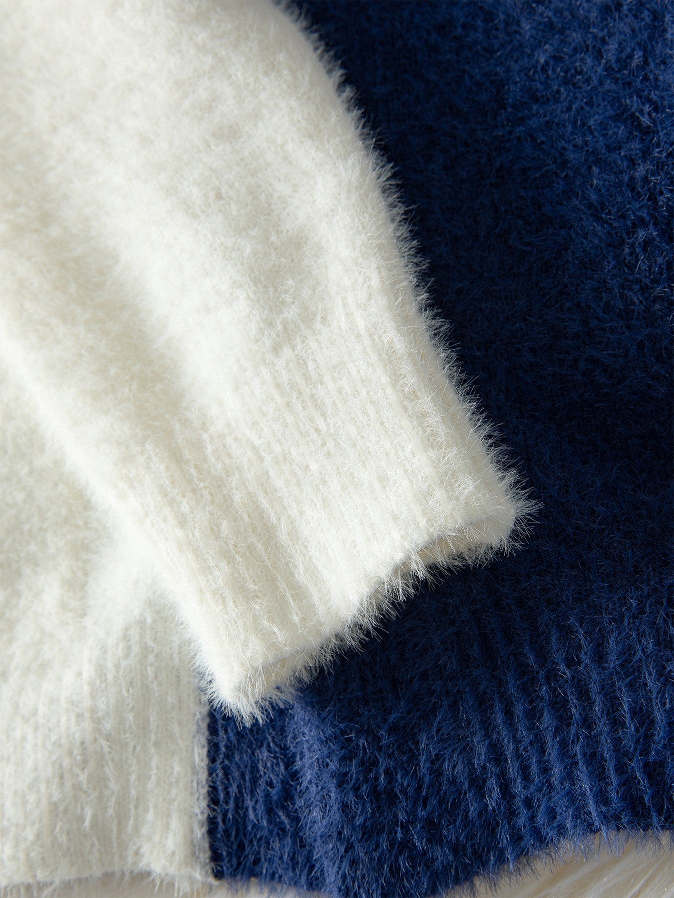 Asymmetrical Button Colorblock Knit Sweater