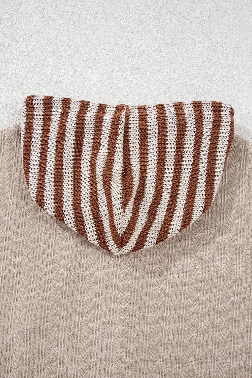 Striped Drawstring Button Down Hoodie
